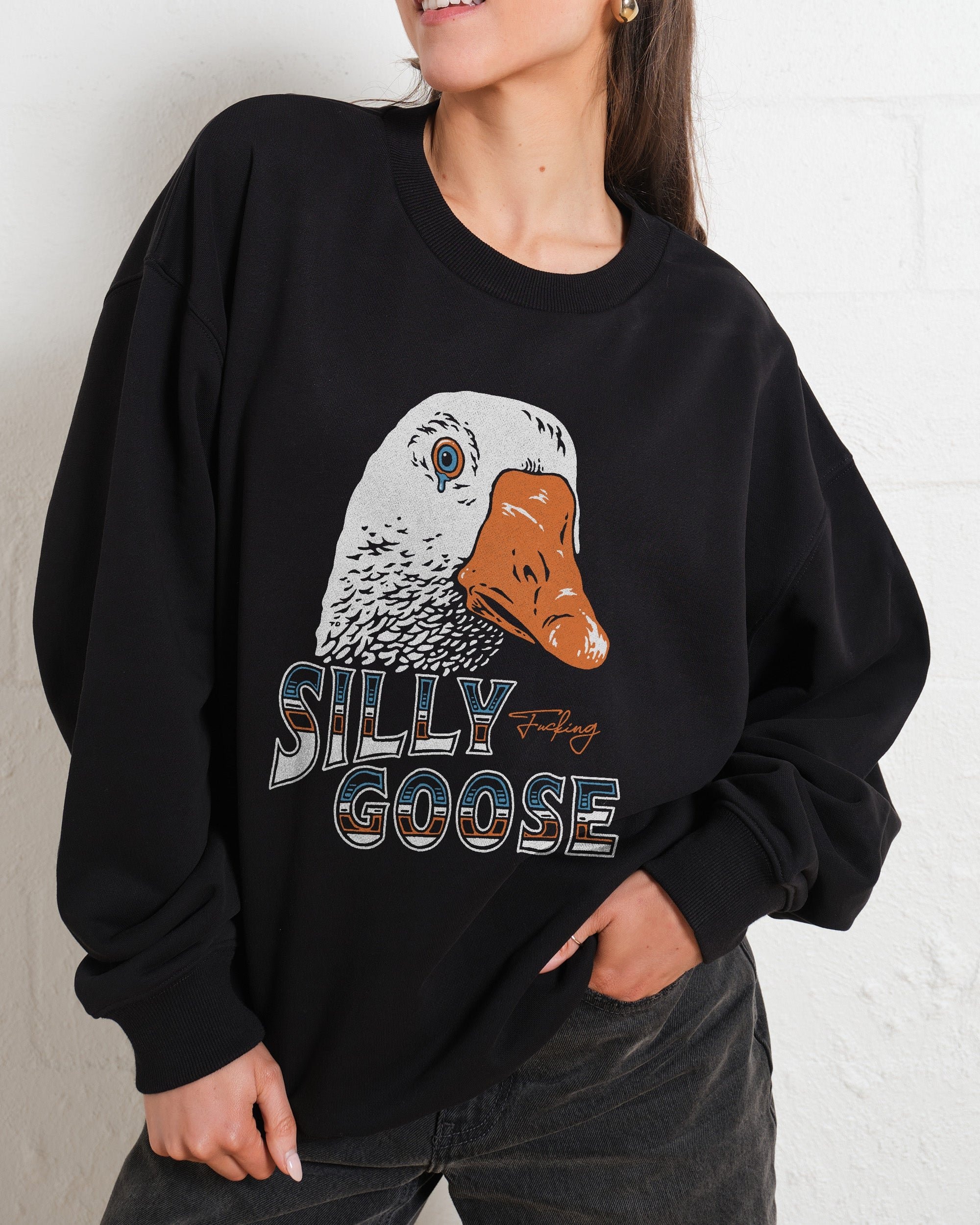Silly Fkn Goose Sweatshirt - Premium Unisex Graphic Sweatshirt