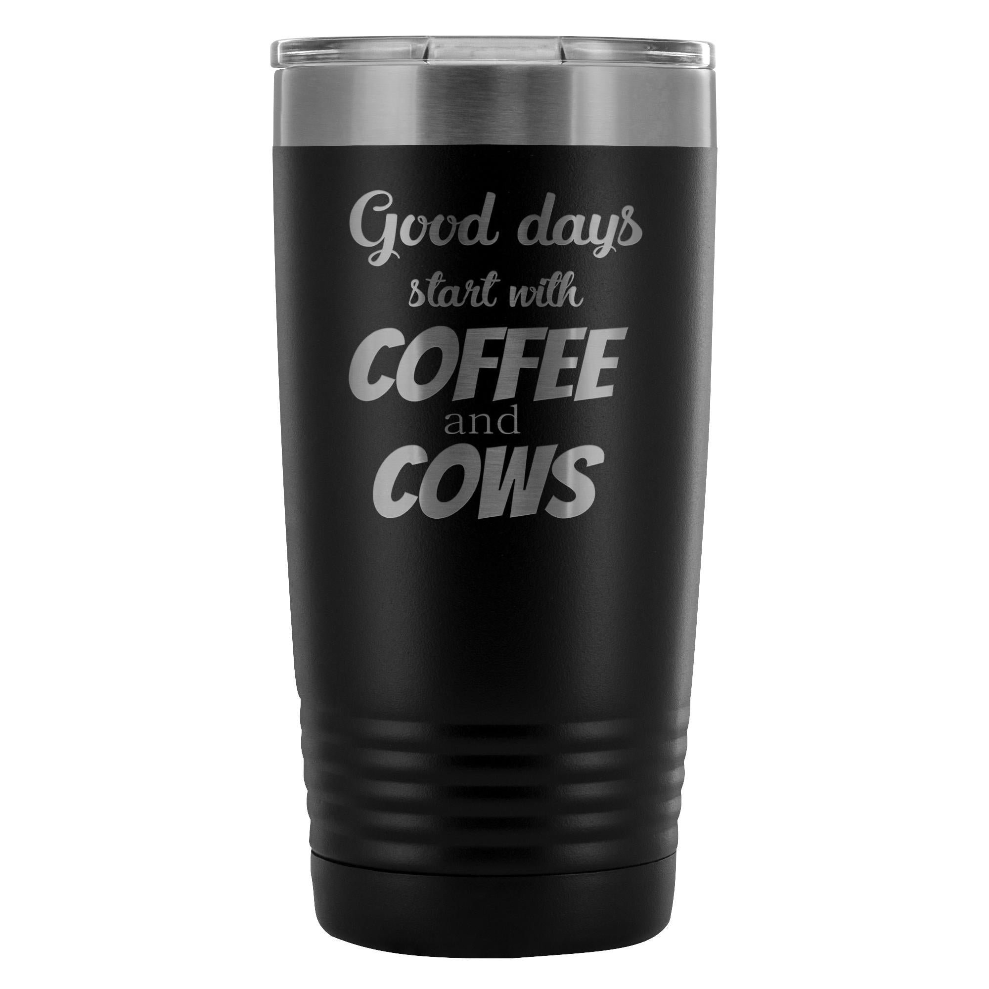 Coffee and Cows 20oz Vacuum Tumbler - Polar Camel Double Wall Insulated Stainless Steel