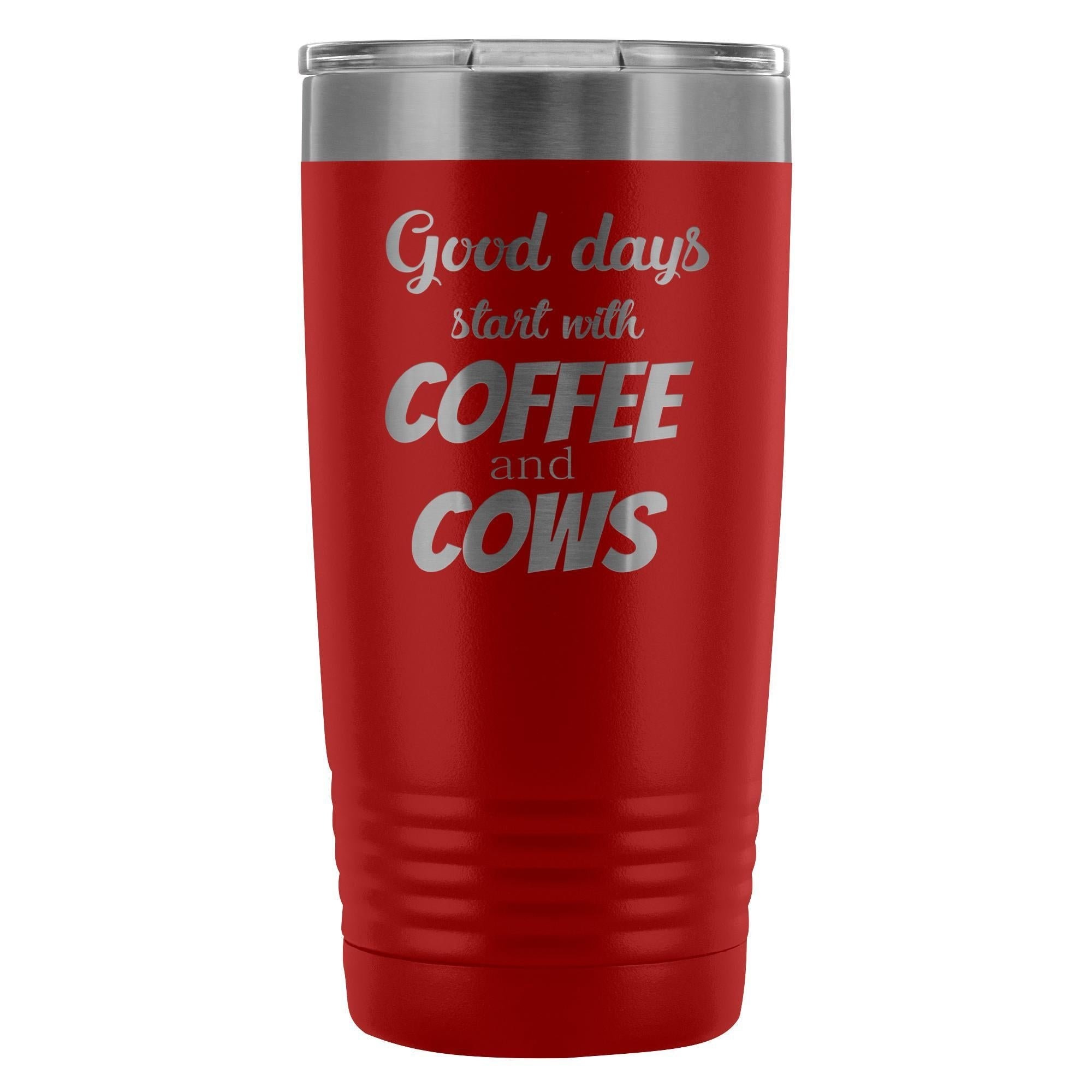 Coffee and Cows 20oz Vacuum Tumbler - Polar Camel Double Wall Insulated Stainless Steel