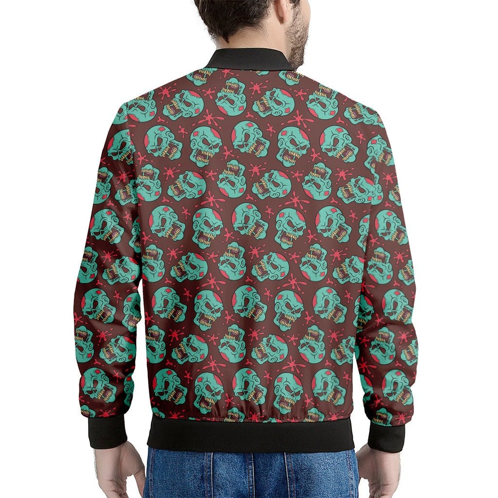 Bloody Zombie Pattern Print Men's Bomber Jacket - GearFrost