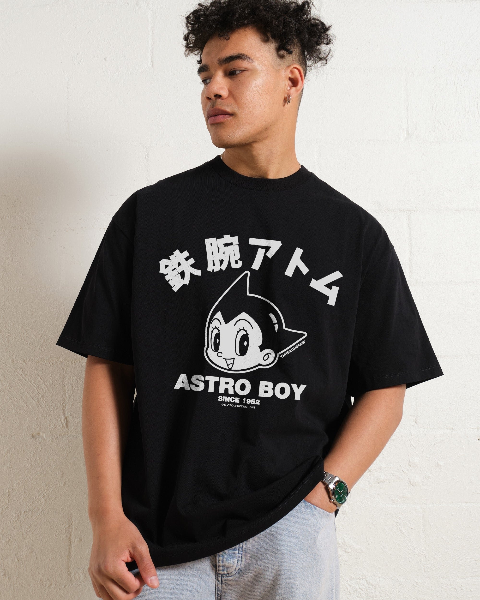 Astro Boy Face Oversized Graphic T-Shirt Unisex 90s Boxy Fit 100% Combed Cotton