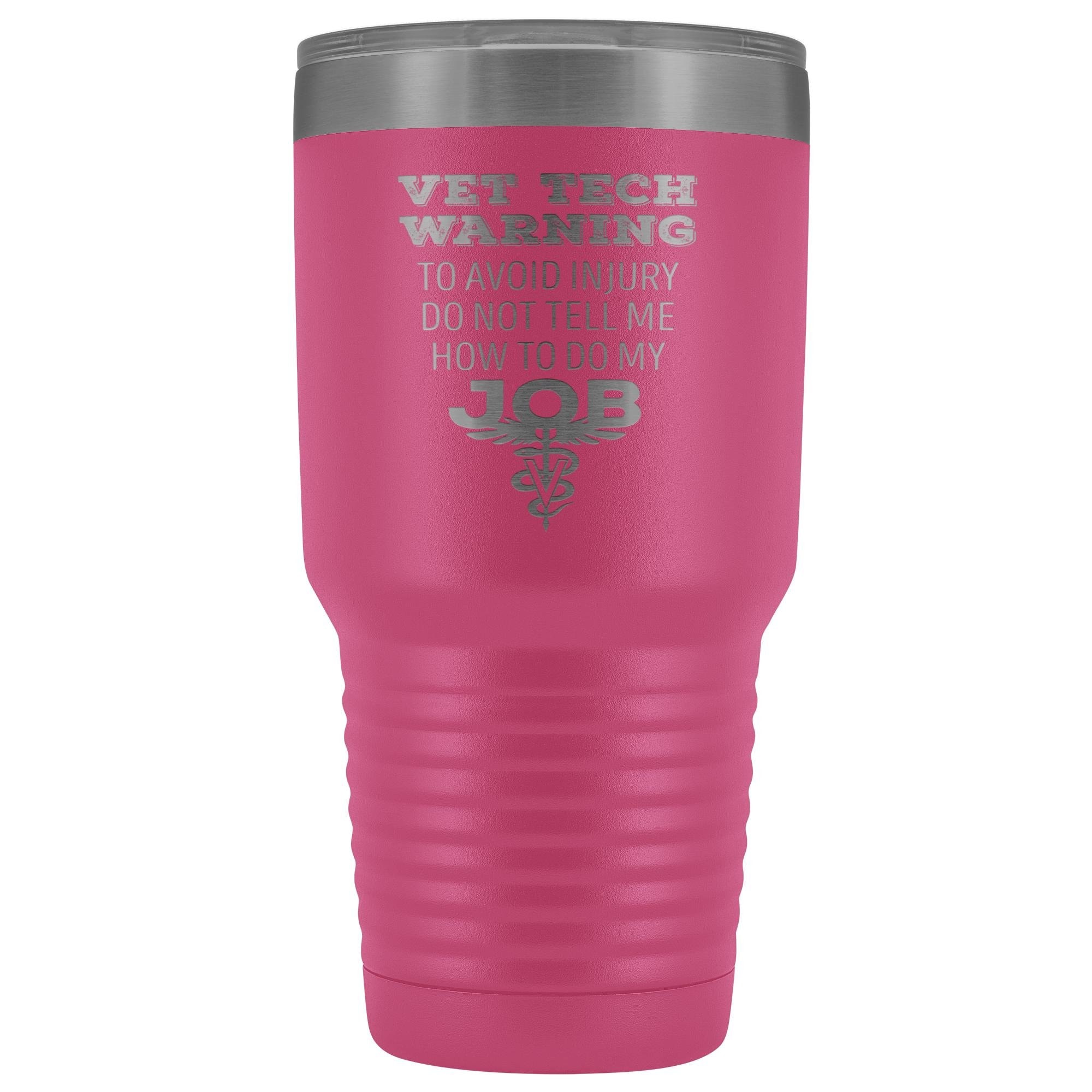 Vet Tech Warning 30oz Polar Camel Vacuum Tumbler Stainless Steel Insulated