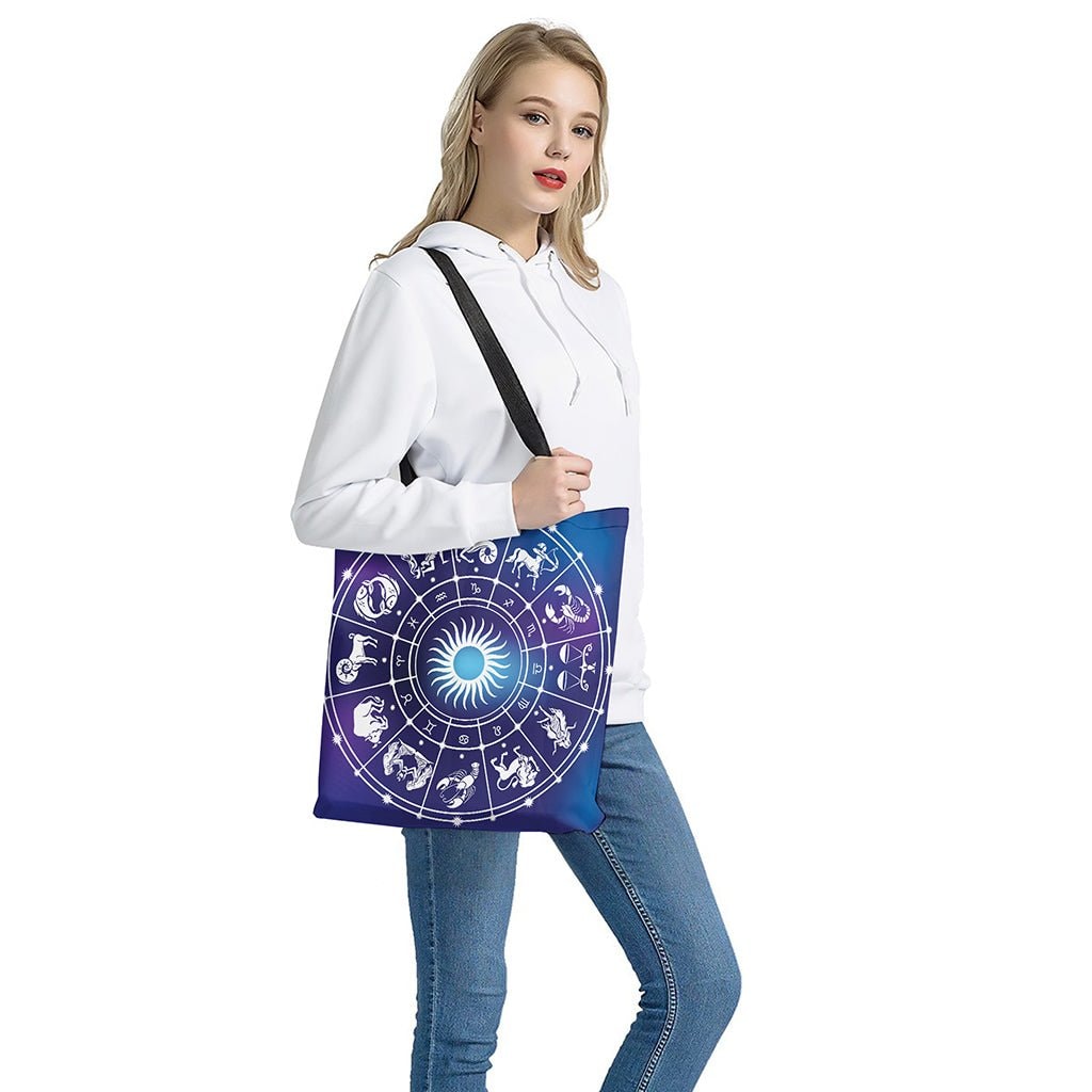Zodiac Horoscopes Print Tote Bag - Polyester Double-Sided Shoulder Bag