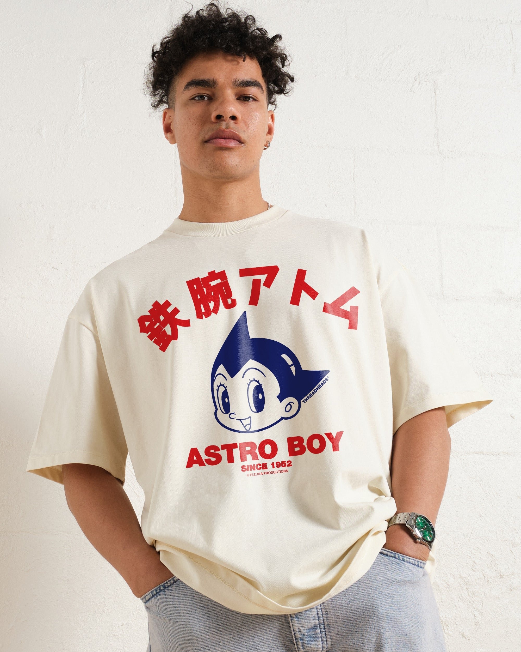 Astro Boy Face Oversized Graphic T-Shirt Unisex 90s Boxy Fit 100% Combed Cotton