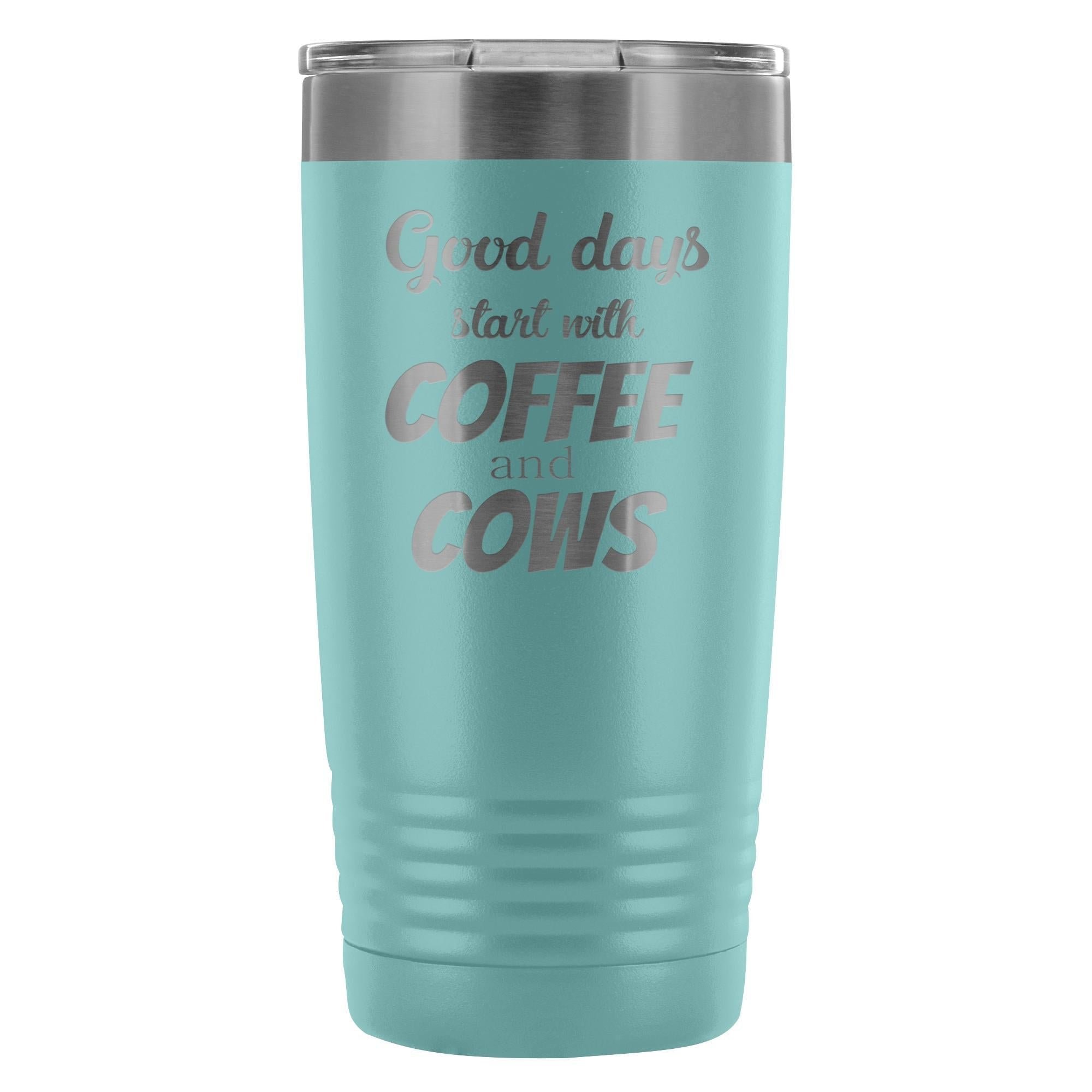 Coffee and Cows 20oz Vacuum Tumbler - Polar Camel Double Wall Insulated Stainless Steel