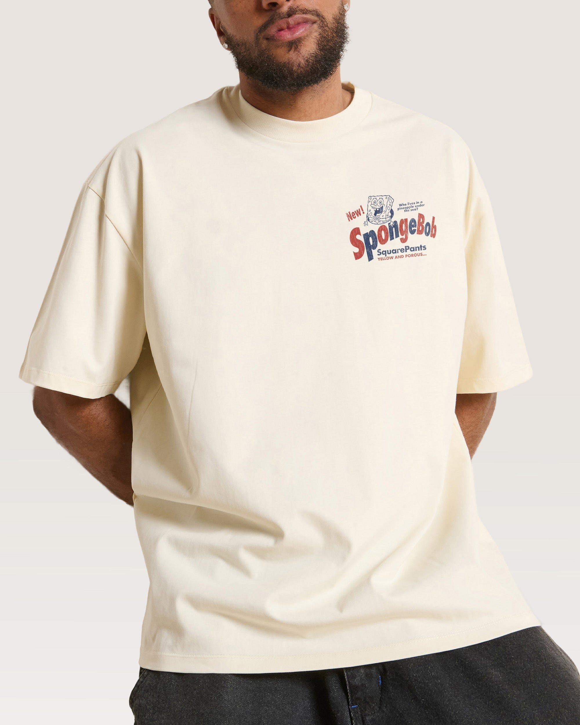 SpongeBob Bob Oversized Graphic T-Shirt - Unisex 100% Combed Cotton Heavyweight Tee