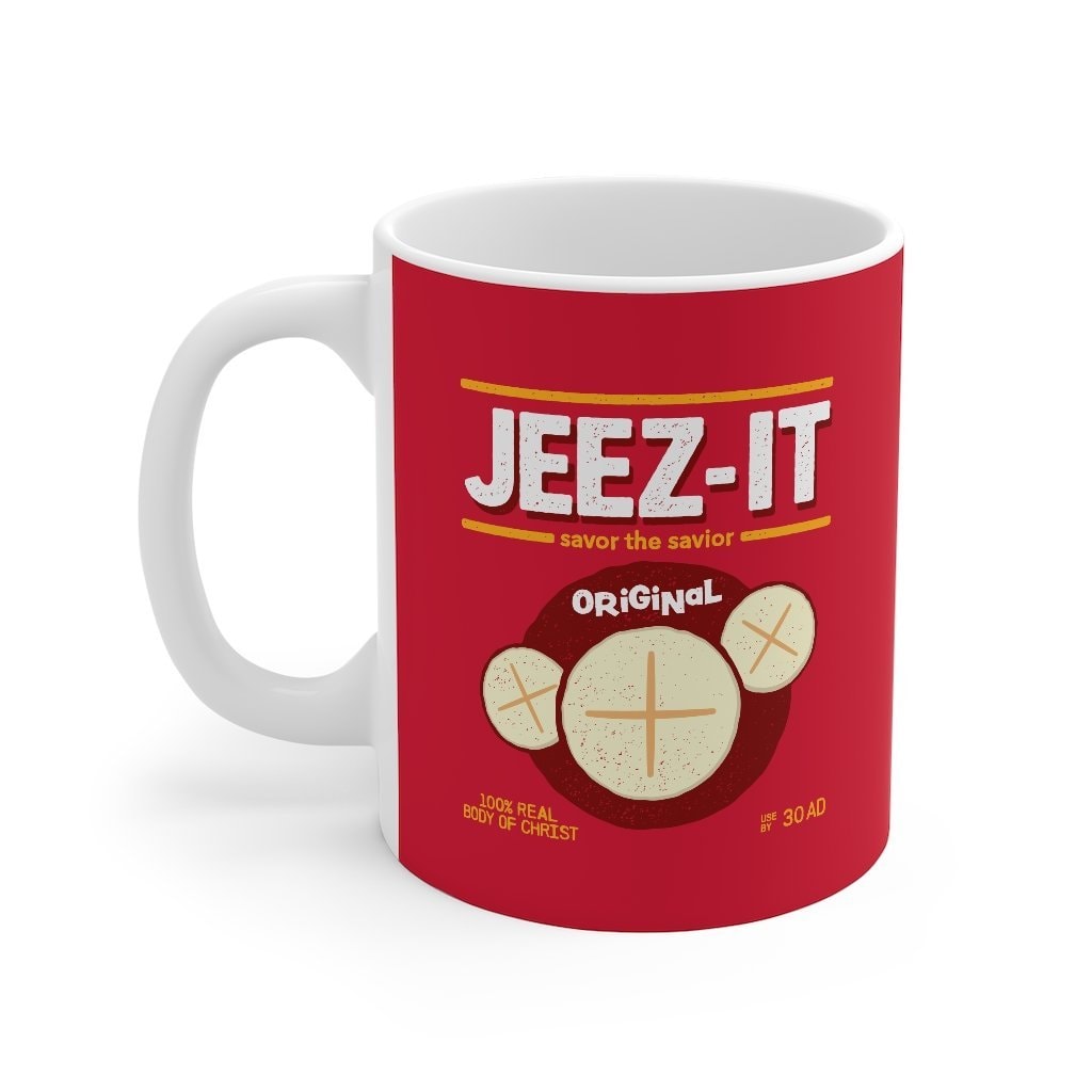 Jeez-Its Coffee Mug - White Ceramic 11oz Classic Shape