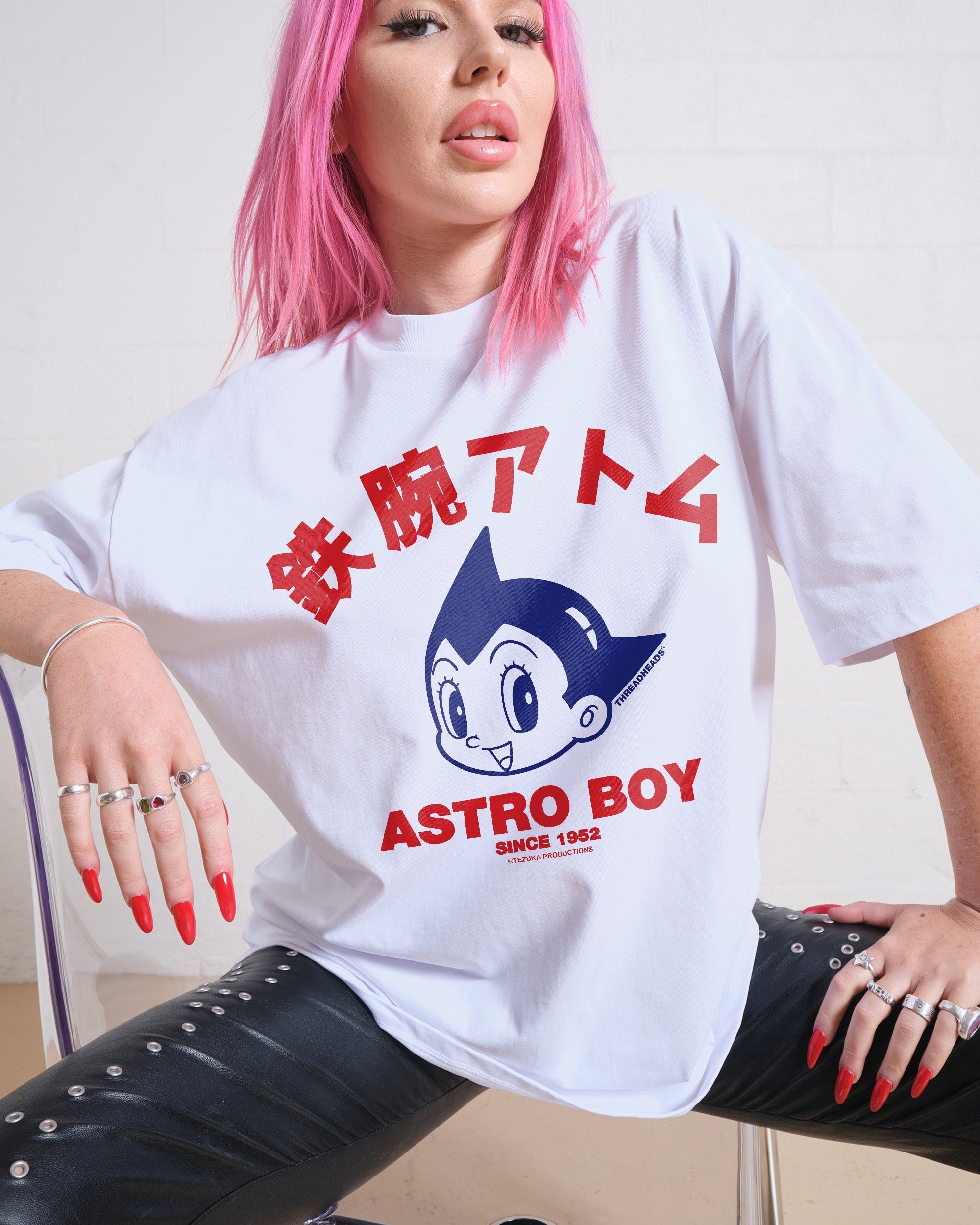 Astro Boy Face Oversized Graphic T-Shirt Unisex 90s Boxy Fit 100% Combed Cotton