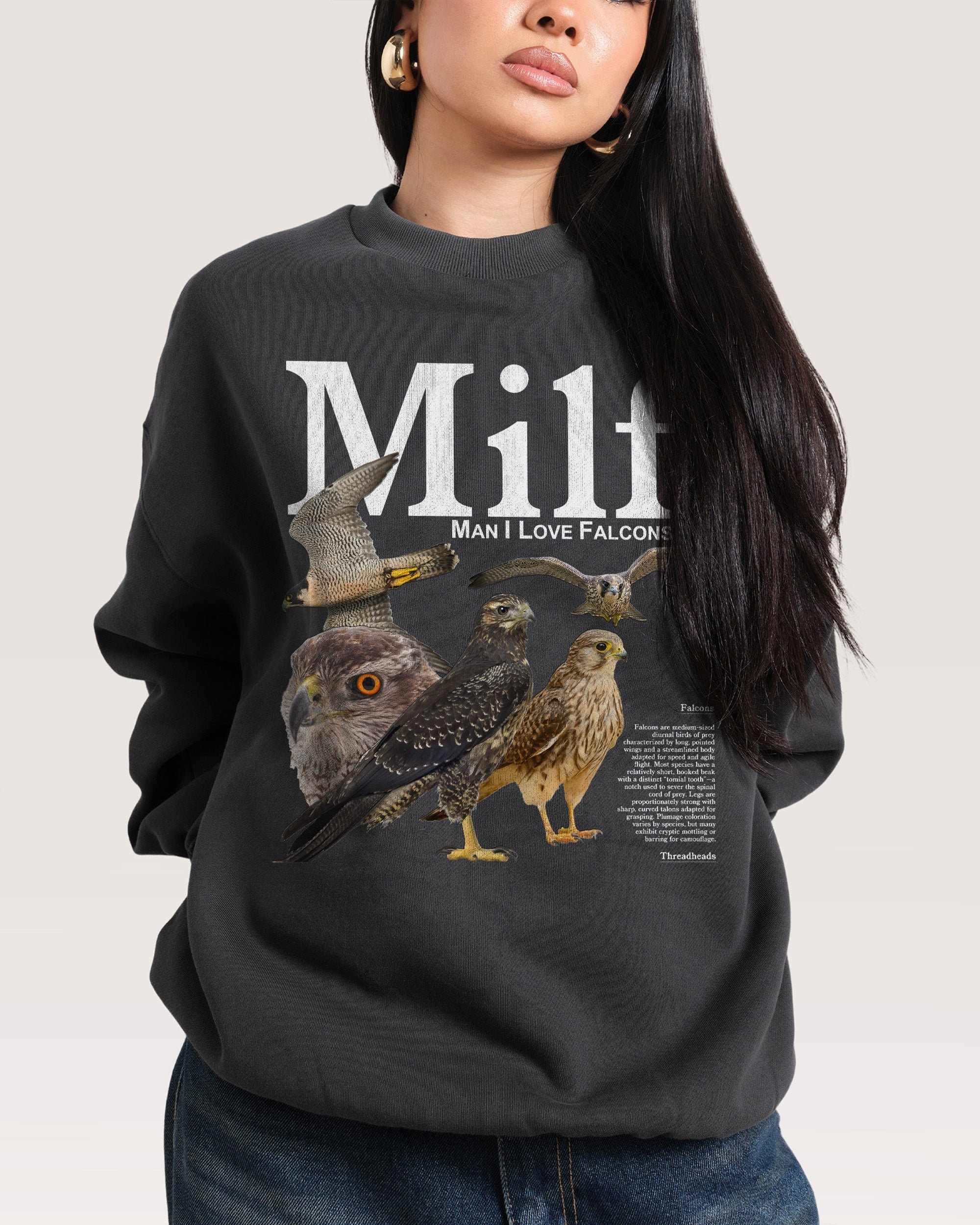 Man I Love Falcons Unisex Sweatshirt - Premium 340gsm Cotton Poly Graphic Print