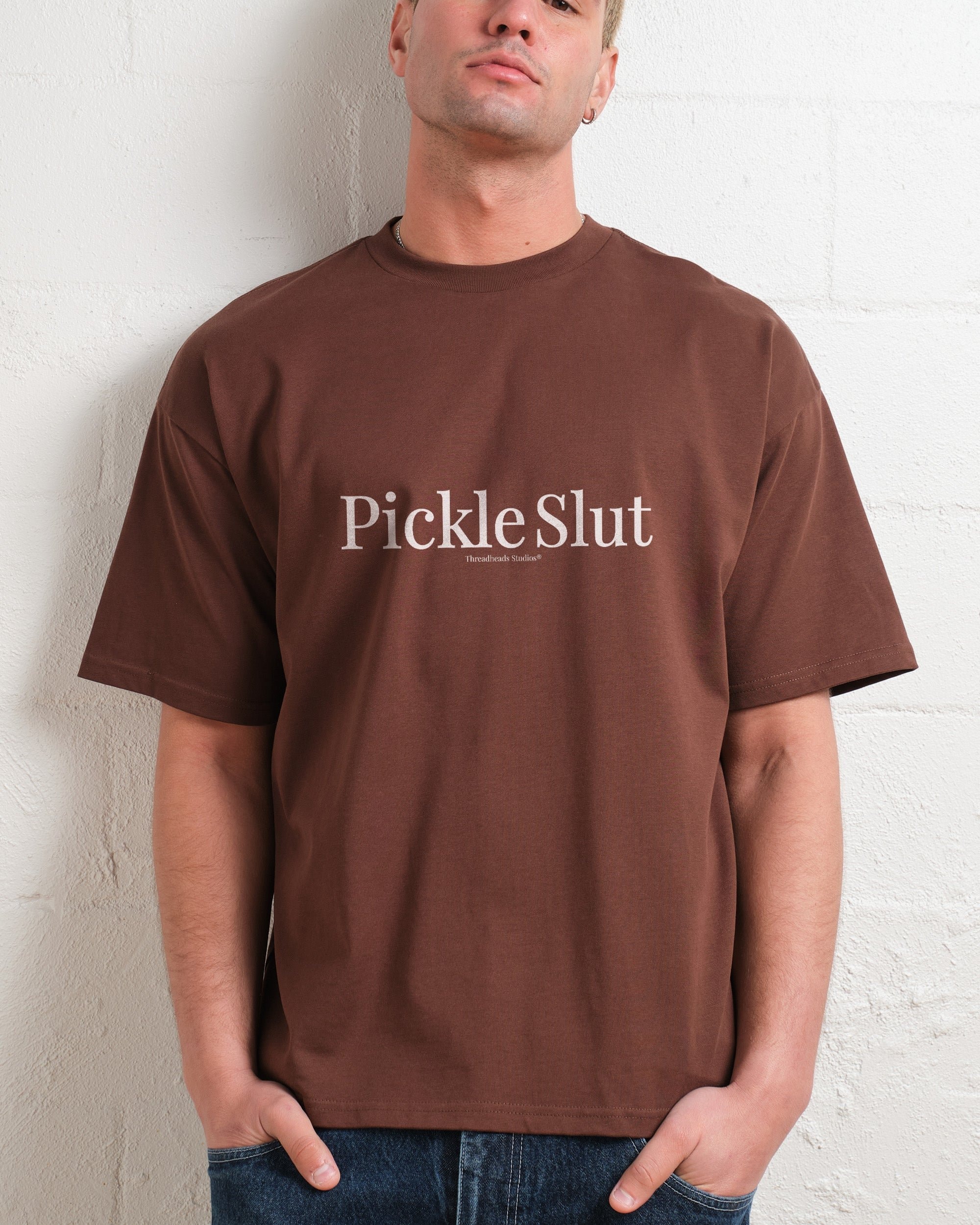 Pickle Slut Oversized Graphic Tee - Threadheads 90s Boxy Fit 100% Combed Cotton Unisex