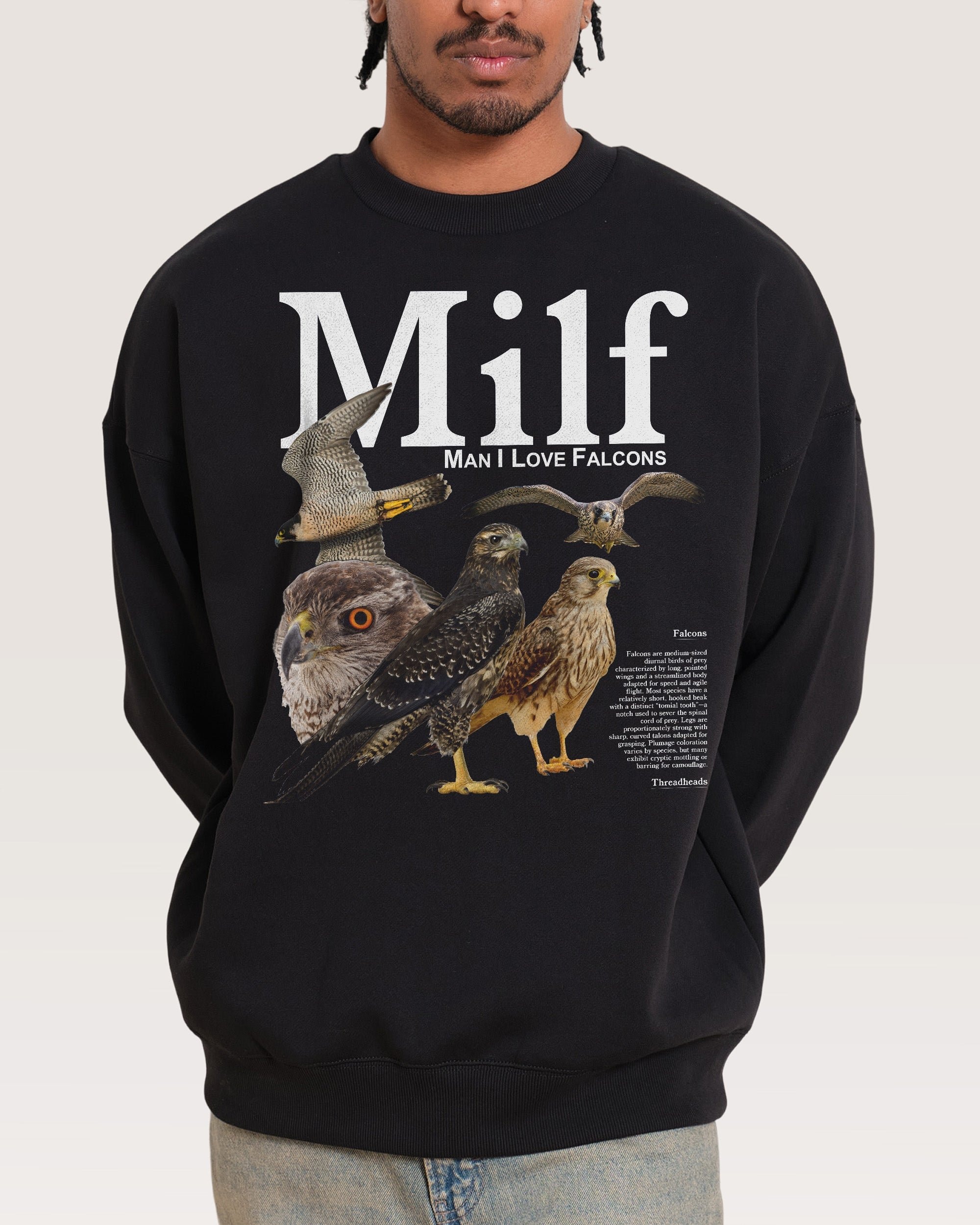Man I Love Falcons Unisex Sweatshirt - Premium 340gsm Cotton Poly Graphic Print