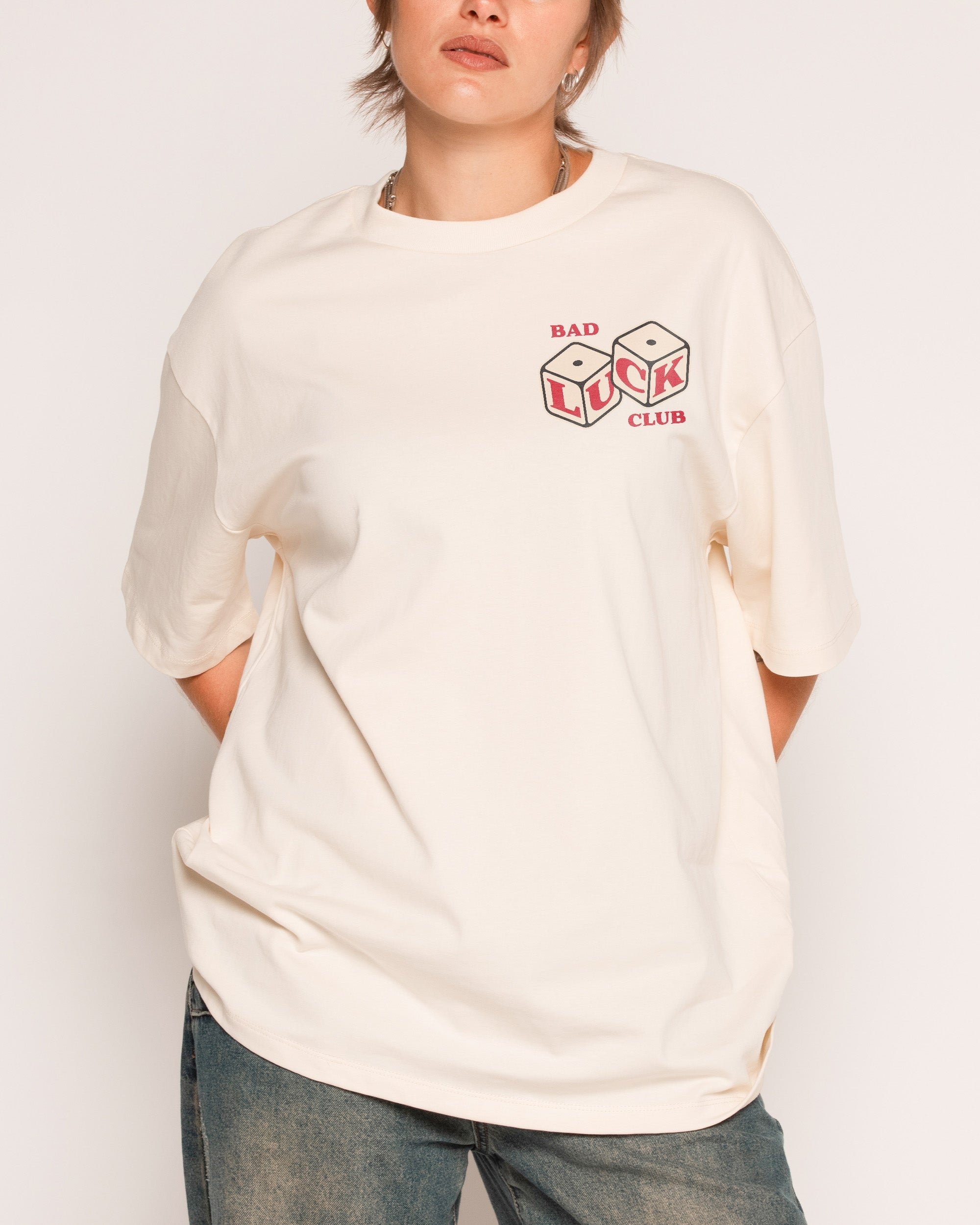 Bad Luck Club Oversized Tee - Threadheads Unisex 90s Graphic T-Shirt