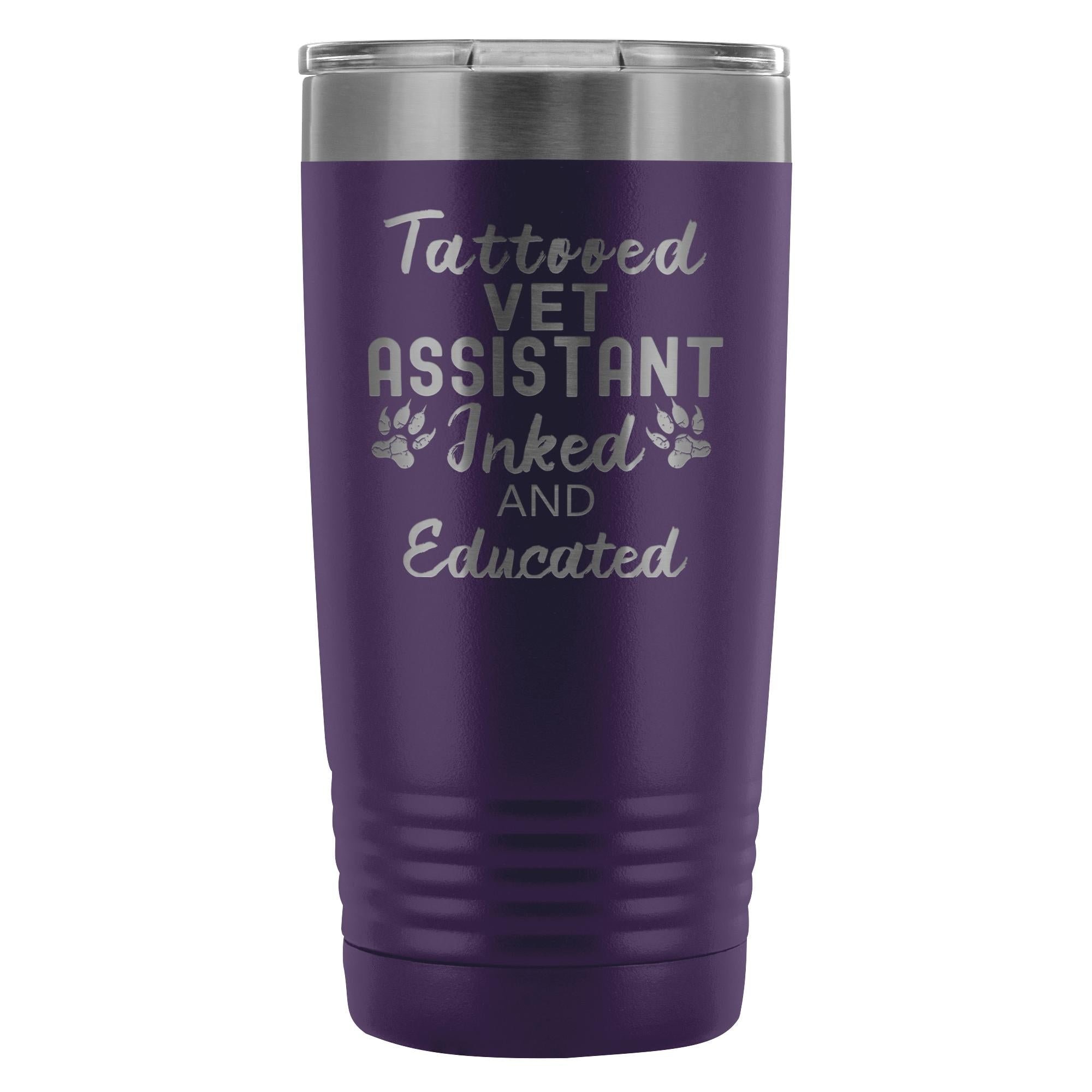 Vet Assistant Tattooed Inked and Educated 20oz Vacuum Tumbler by Polar Camel