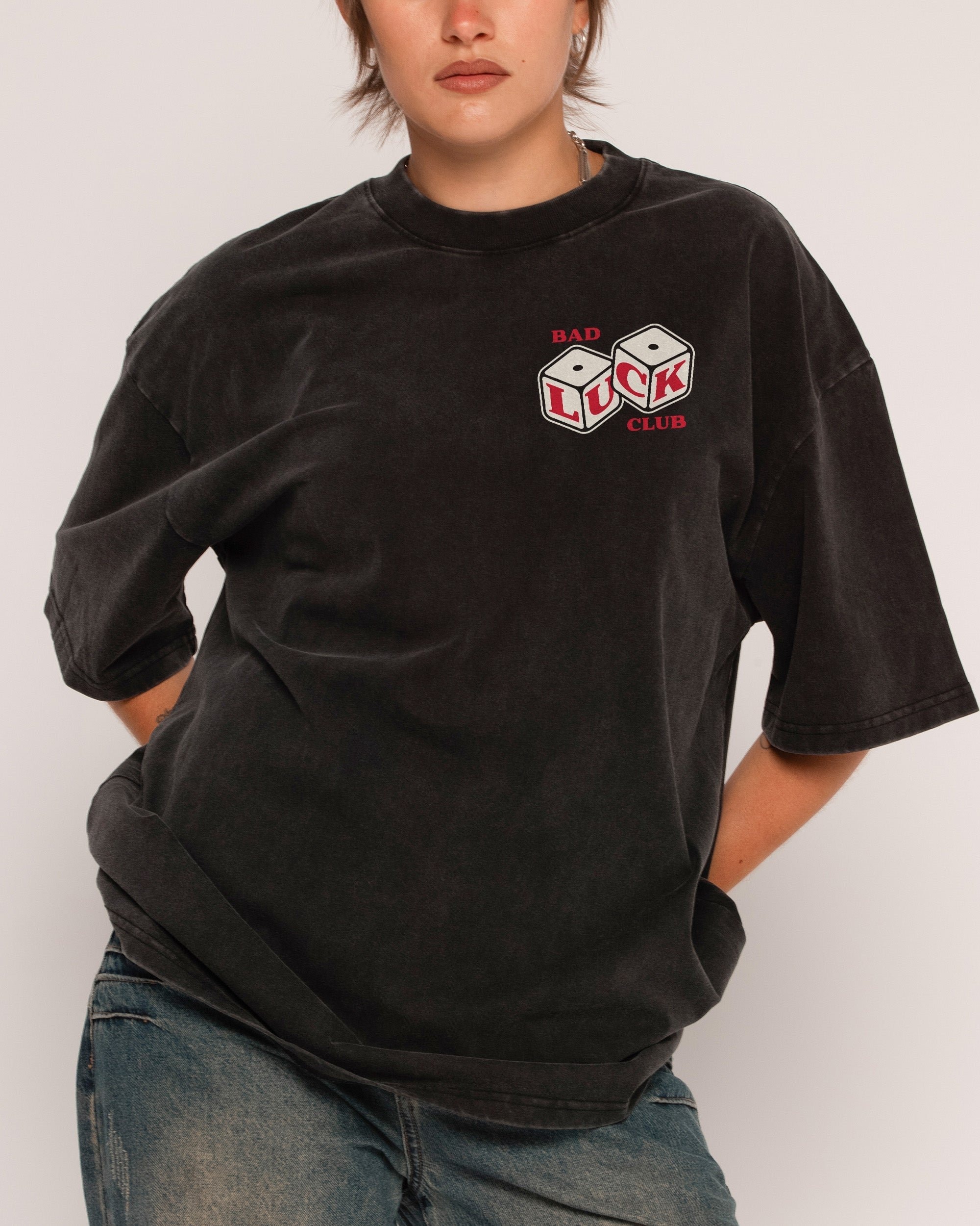 Bad Luck Club Oversized Tee - Threadheads Unisex 90s Graphic T-Shirt