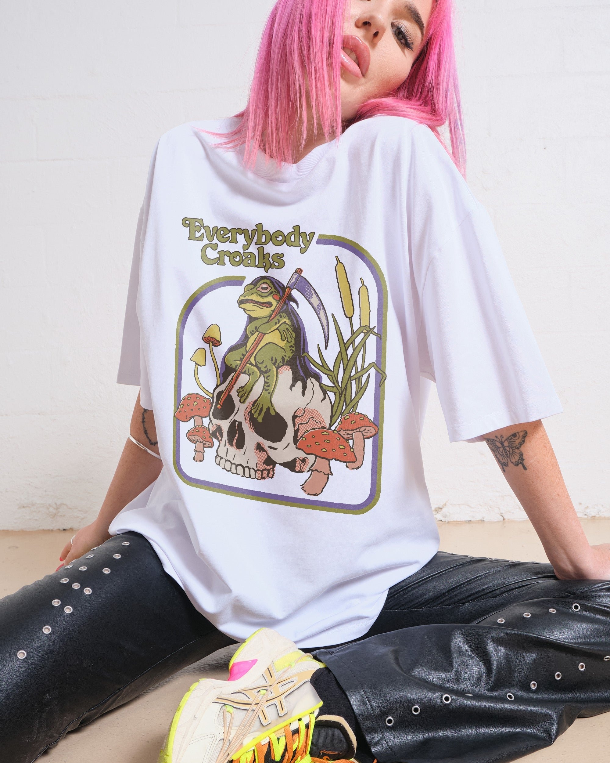 Everybody Croaks Oversized Graphic Tee - Unisex 100% Combed Cotton 275gsm