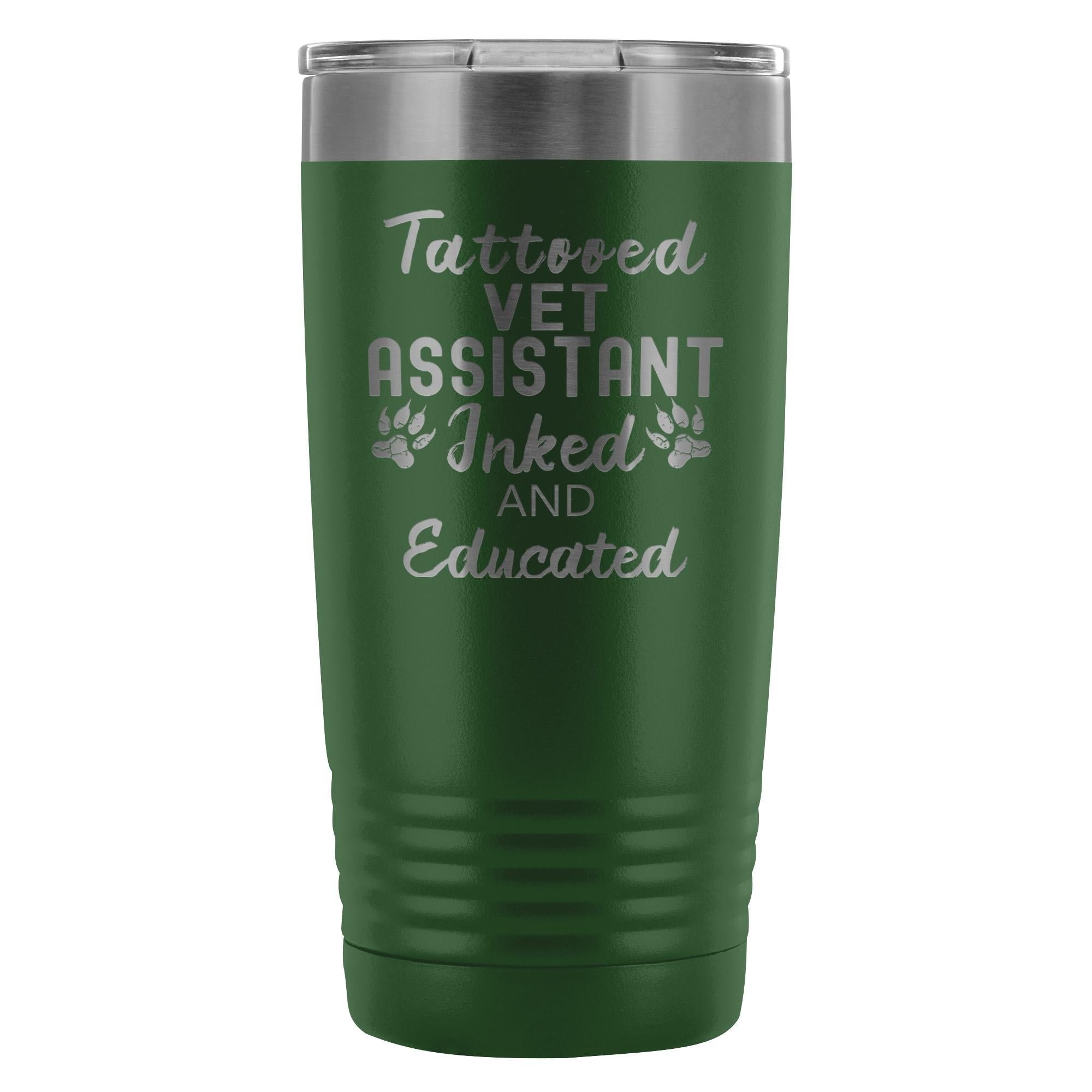 Vet Assistant Tattooed Inked and Educated 20oz Vacuum Tumbler by Polar Camel