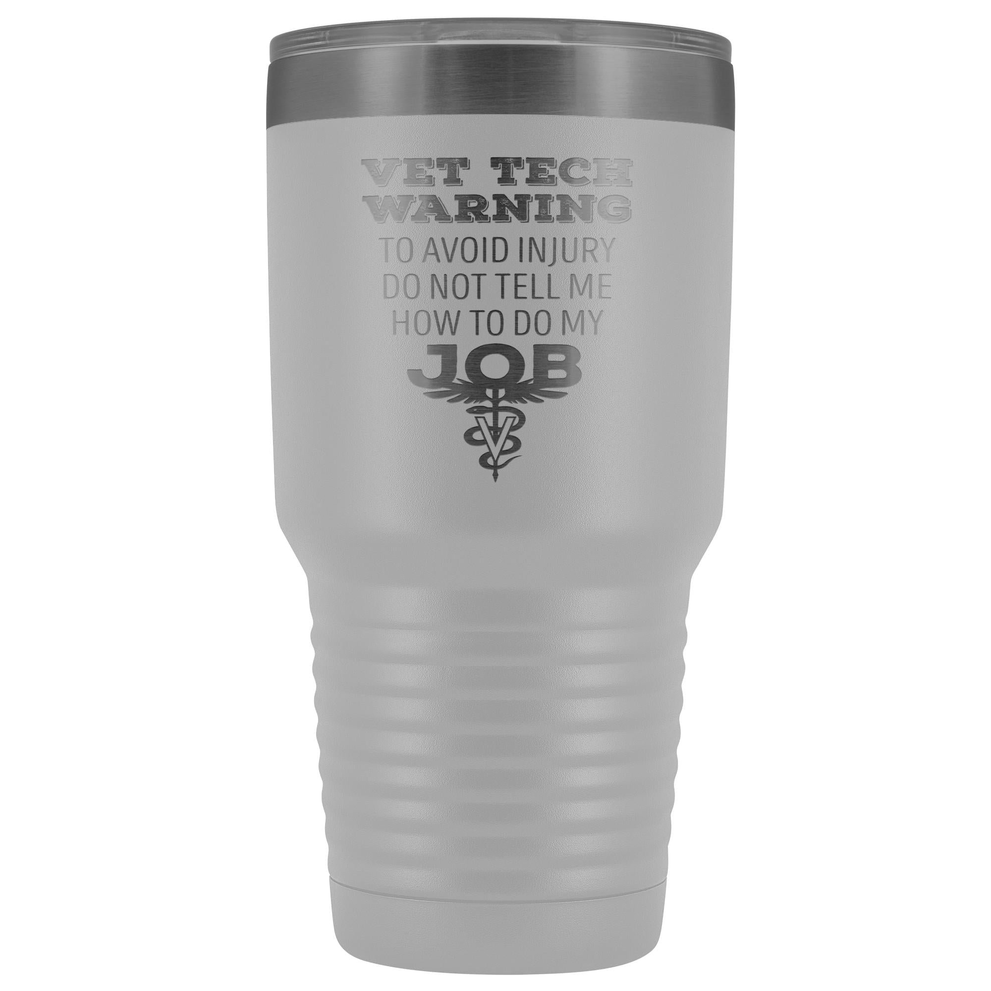 Vet Tech Warning 30oz Polar Camel Vacuum Tumbler Stainless Steel Insulated