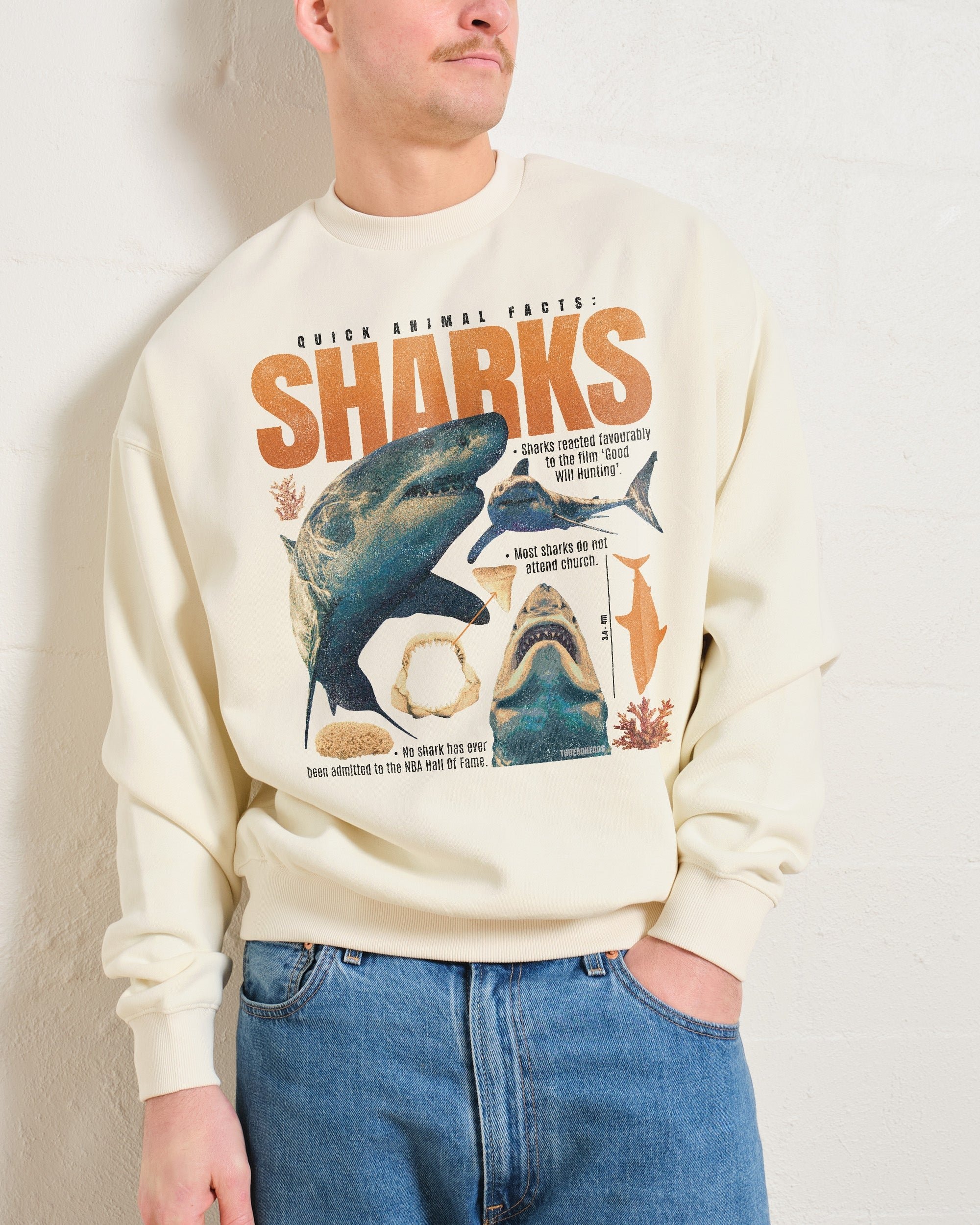 Quick Animal Facts Sharks Unisex Sweatshirt - Premium Cotton Poly Blend 340gsm