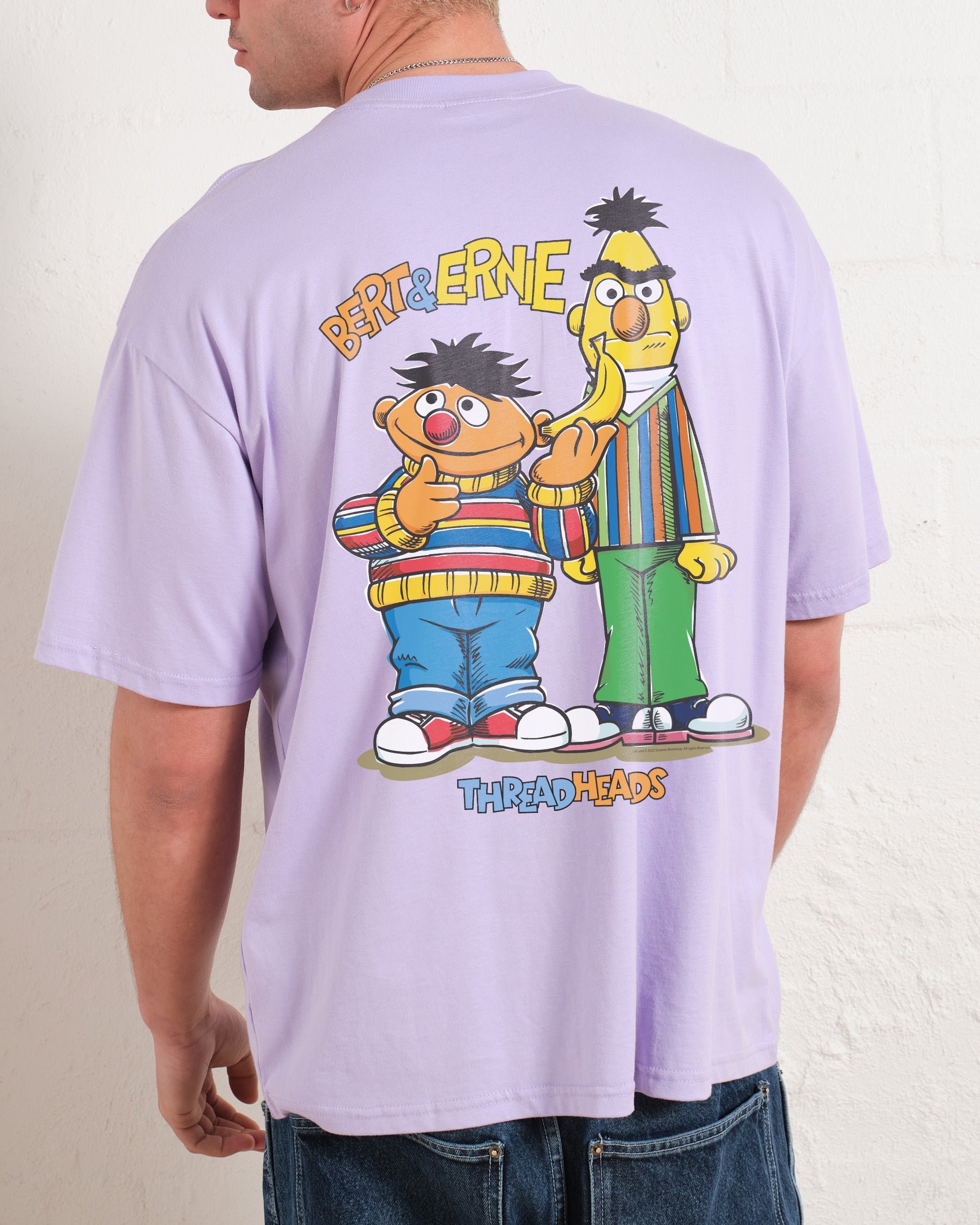 Bert and Ernie Driving Me Bananas Oversized Graphic T-Shirt - Unisex 90s Boxy Fit