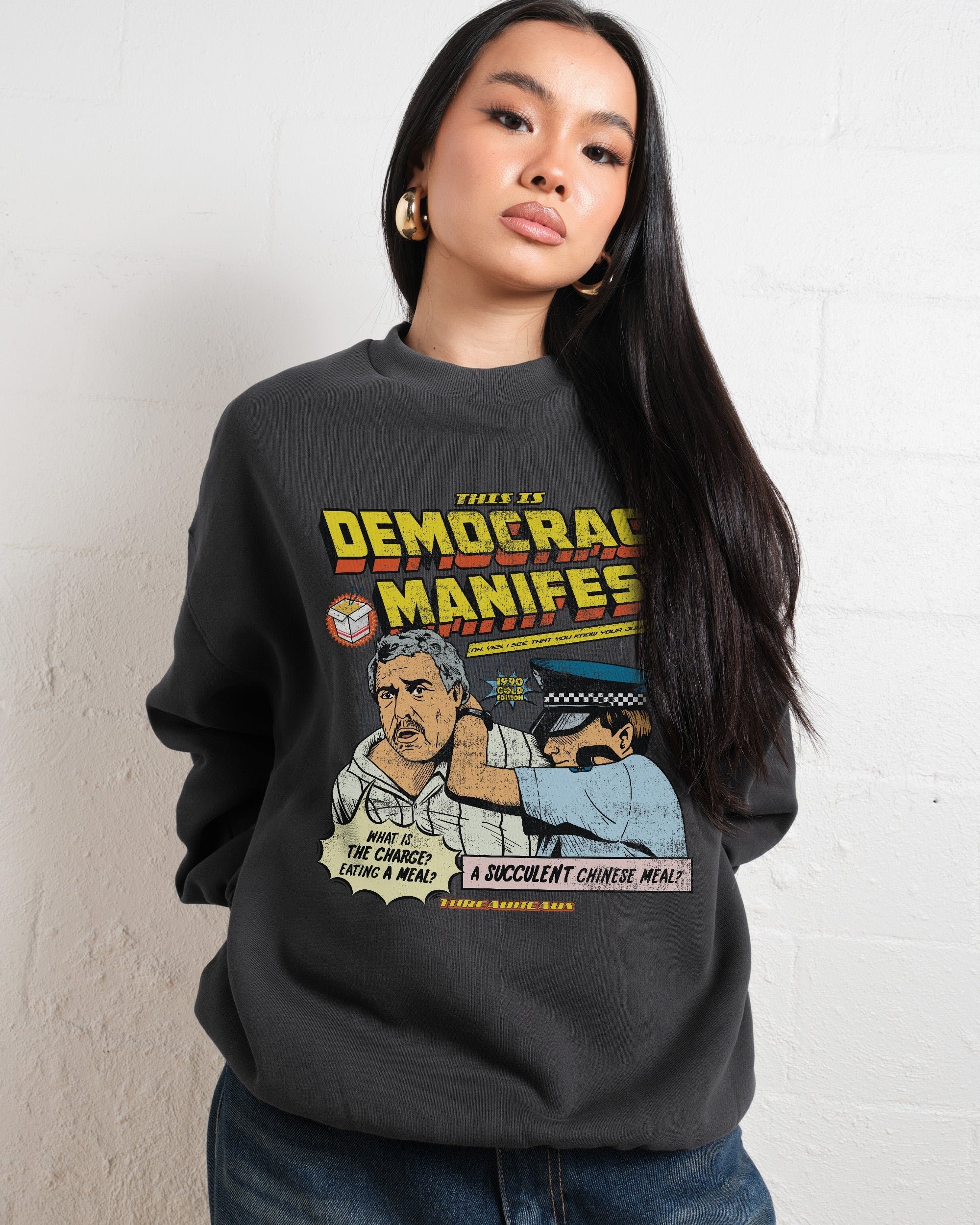 Democracy Manifest Unisex Graphic Sweatshirt - Premium Cotton Poly Blend 340gsm