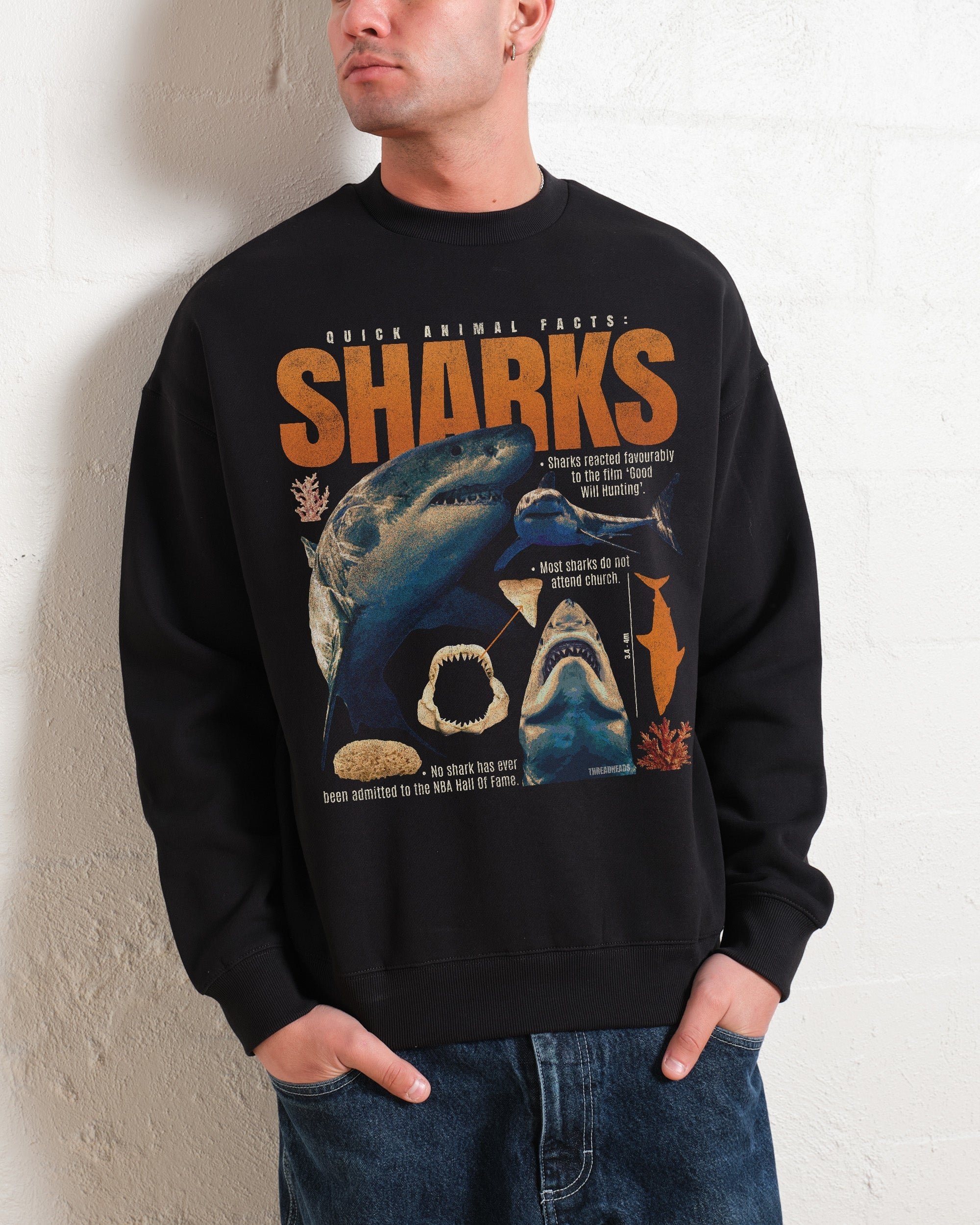 Quick Animal Facts Sharks Unisex Sweatshirt - Premium Cotton Poly Blend 340gsm