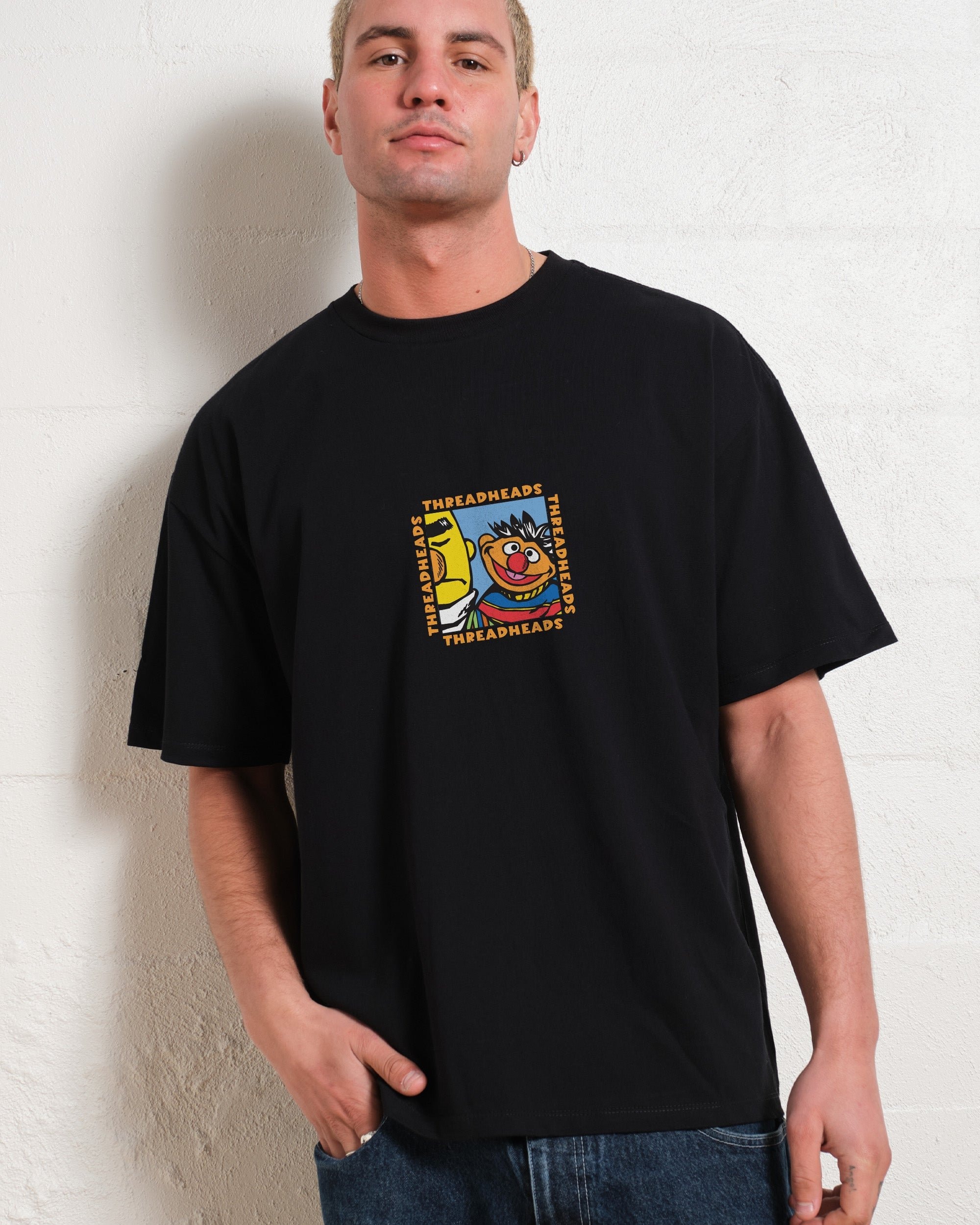 Bert and Ernie Driving Me Bananas Oversized Graphic T-Shirt - Unisex 90s Boxy Fit