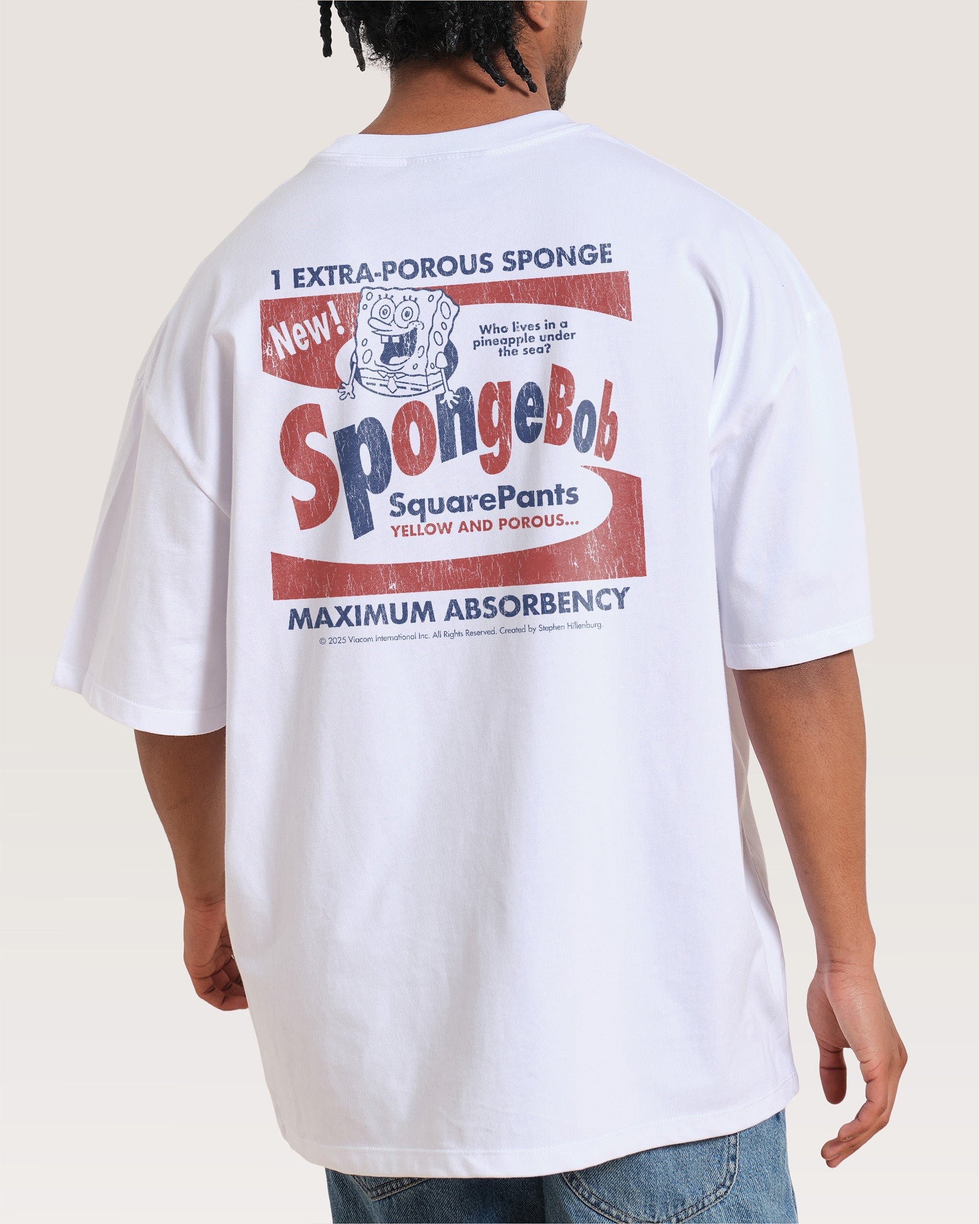 SpongeBob Bob Oversized Graphic T-Shirt - Unisex 100% Combed Cotton Heavyweight Tee