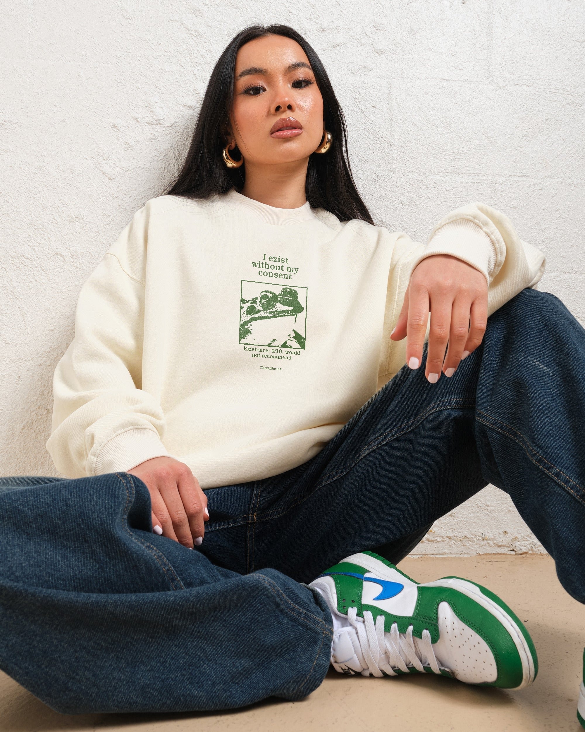 I Exist Without My Consent Unisex Graphic Sweatshirt - Threadheads Cotton-Poly Blend